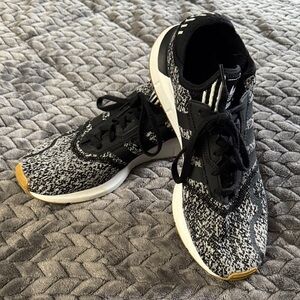 Adidas Monochrome Knit Sneakers with Tan Accents Men’s Size 11